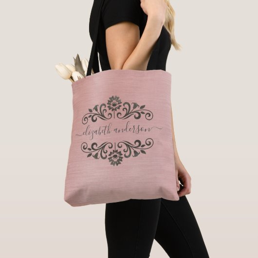 Sac fourre à script avec monogramme rose tendance (De près)