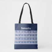Sac fourre bleu blanc rouge ancres monogramme (Devant)