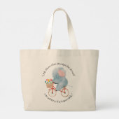 Sac fourre citation éléphant mignon à vélo (Dos)