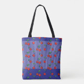 Sac fourre nom cerise douce rayée bleu marine et b (Dos)
