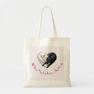 Sac fourre-tout à "amour et à chats"