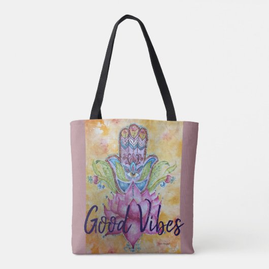Sac fourre-tout à art de Good Vibes Hamsa (Dos)