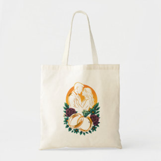 Sac fourre-tout à bague florale pour couple de mar