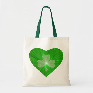 Sac fourre-tout à budget de coeur de shamrock