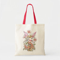 Sac fourre-tout à budget Fée à fleurs roses, épice
