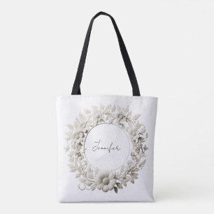 sac fourre-tout à cadre de fleurs en papier person