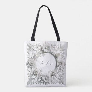 sac fourre-tout à cadre de fleurs en papier person