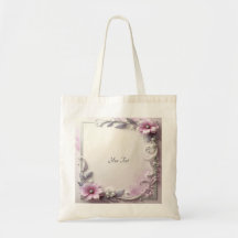 Sac fourre-tout à cadre floral rose