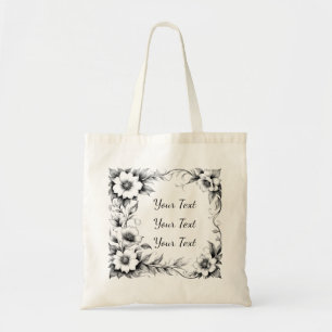 Sac fourre-tout à cadre floral vintage personnalis