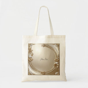 Sac fourre-tout à cadre orné doré avec perles