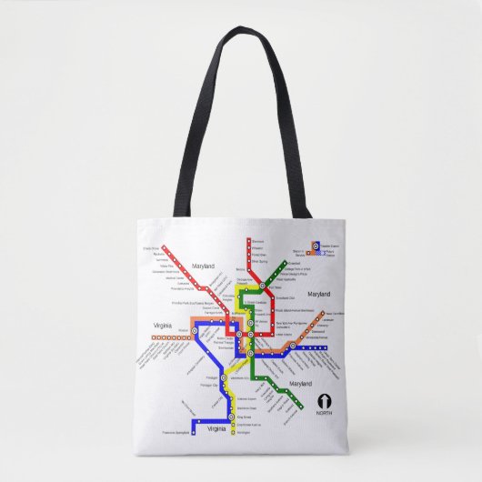 Sac fourre-tout à carte de souterrain de métro de (Devant)