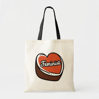 Sac fourre-tout à cœur de bonbon féministe