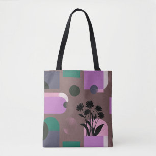 Sac fourre-tout à collage floral abstrait doux
