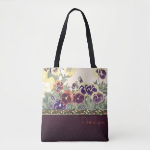 Sac fourre-tout à conception de violette de jardi