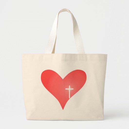 Sac fourre-tout à croix/coeur (Devant)