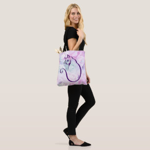 Sac fourre-tout à double face floral à chat tir