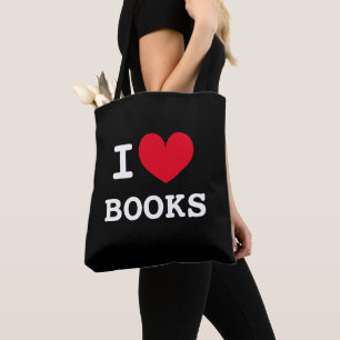 Sac fourre-tout à épaule 'I heart books' pour les