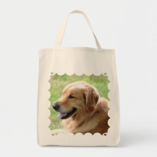 Sac fourre-tout à épicerie de chiot de golden