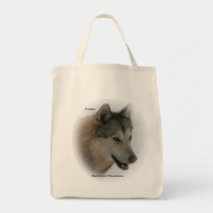 Sac fourre-tout à épicerie de loup gris