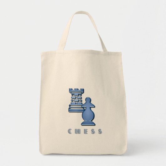Sac fourre-tout à épicerie de pièces d'échecs (Devant)