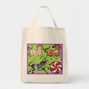 Sac fourre-tout à épicerie de poney de menthe