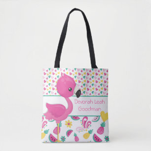 Sac fourre-tout à Flamant rose - personnalisé