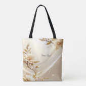 Sac fourre-tout à fleurs blanches et or (Dos)