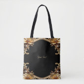 Sac fourre-tout à fleurs décoratives en or (Devant)