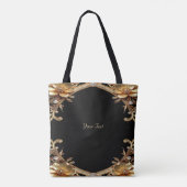 Sac fourre-tout à fleurs décoratives en or (Dos)