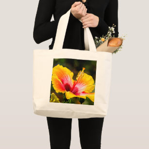 Sac fourre-tout à fleurs d'Hibiscus jaune