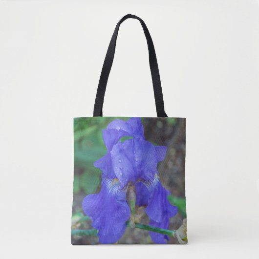 Sac fourre-tout à fleurs d'iris bleu (Devant)