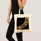Sac fourre-tout à fleurs dorées ornées (Devant (produit))
