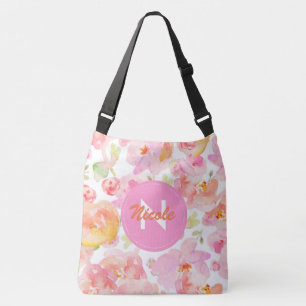 Sac fourre-tout à fleurs monogramme