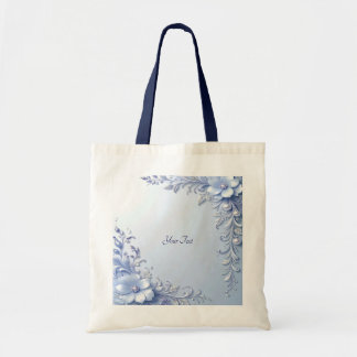 Sac fourre-tout à fleurs ornées bleues avec perles