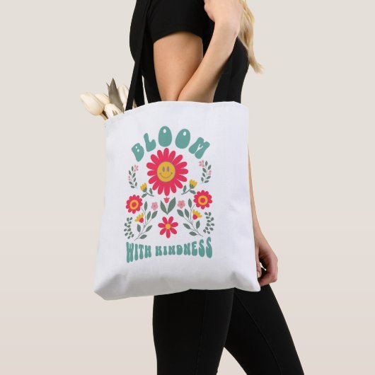 Sac fourre-tout à fleurs rétro (De près)