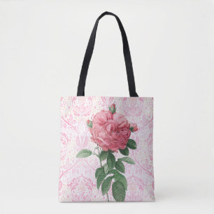 Sac fourre-tout à fleurs rose vintage