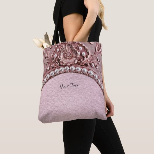 Sac fourre-tout à fleurs roses (De près)