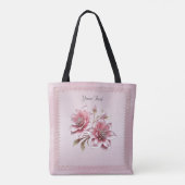Sac fourre-tout à fleurs roses modernes (Dos)