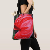 Sac fourre-tout à fleurs rouges (De près)