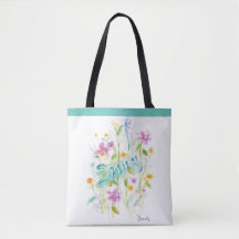 Sac fourre-tout à fleurs, sac en toile