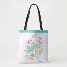 Sac fourre-tout à fleurs, sac en toile
