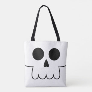 Sac fourre-tout à Halloween de visage de crâne