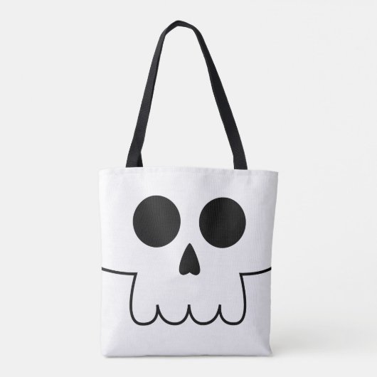 Sac fourre-tout à Halloween de visage de crâne (Dos)
