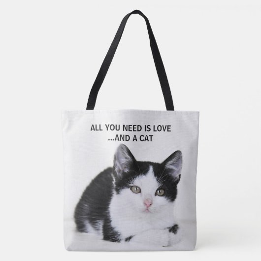 Sac fourre-tout à impression complète de chaton no (Devant)