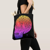 Sac fourre-tout à impression de crâne avec couleur (De près)