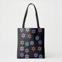 Sac fourre-tout à impression de flocons de neige f