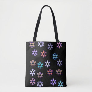 Sac fourre-tout à impression de flocons de neige f