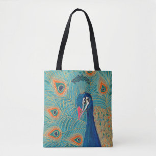 Sac fourre-tout à impression de paon