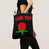 Sac fourre-tout à impression de rose rouge je (De près)