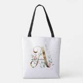 Sac fourre-tout à impression florale dorée élégant (Dos)